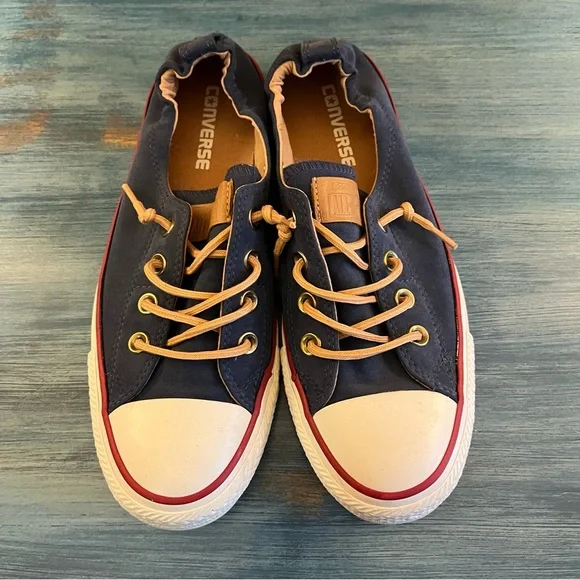 Converse Chuck Taylor All Star Navy Sneakers with Red Trim - Picture 3 of 9